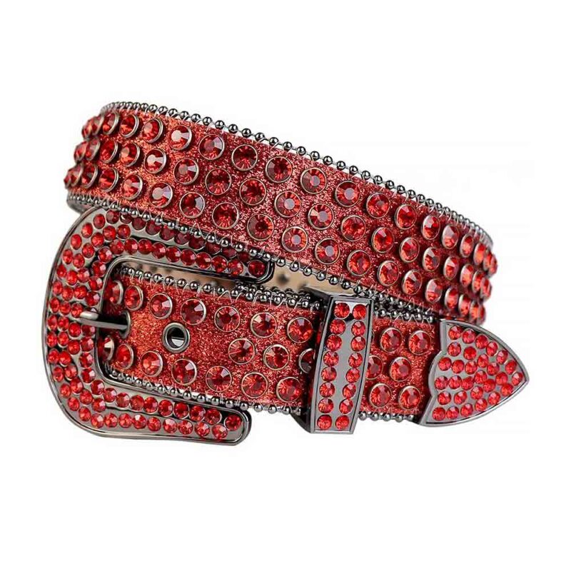 All-Red-Shimmer-Strap-with-Red-Rhinestone-Belt