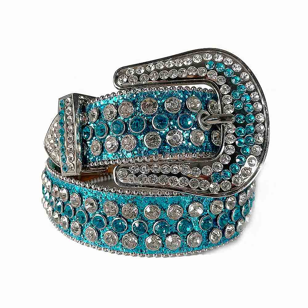 Aqua-Blue-Strap-With-Diamond-Aqua-Blue belt