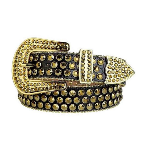 Black-Leather-Strap-with-Gold belt