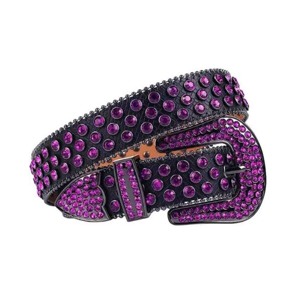 Black-Leather-Strap-with-Purple-Rhinestone-Belt