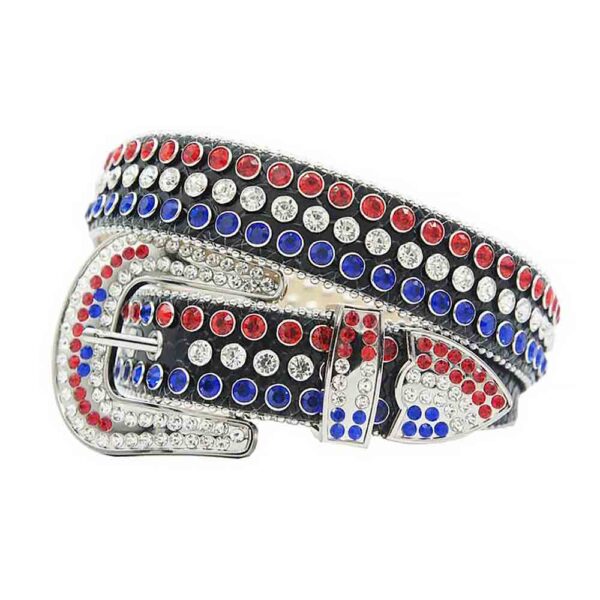 Black-Leather-Strap-with-Red-White-and-Blue belt