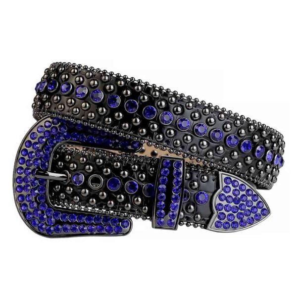 Black-Leather-with-Royal-Blue-and-Metal belt