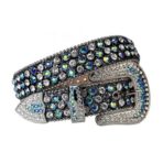 Black-Shimmer-Leather-Multi-Blue-and-White belt