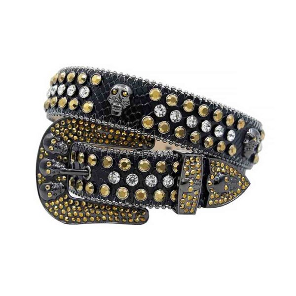 Black-Strap-Skulls-Gold-and-White-Rhinestone-Belt