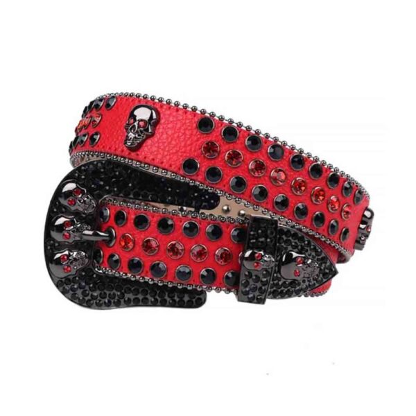 Red-Strap-with-Skulls-Black-and-Red belt