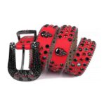 Red-Strap-with-Skulls-Black-and-Red belt