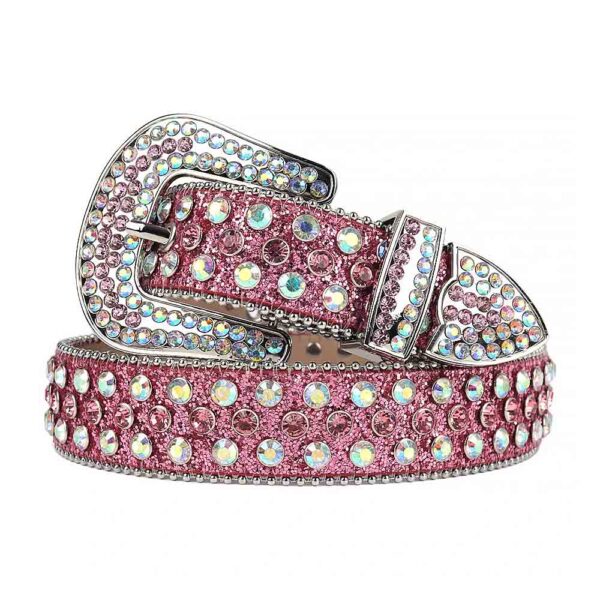 Reddish-Purple-Shimmer-Strap-with-Multicolor belt