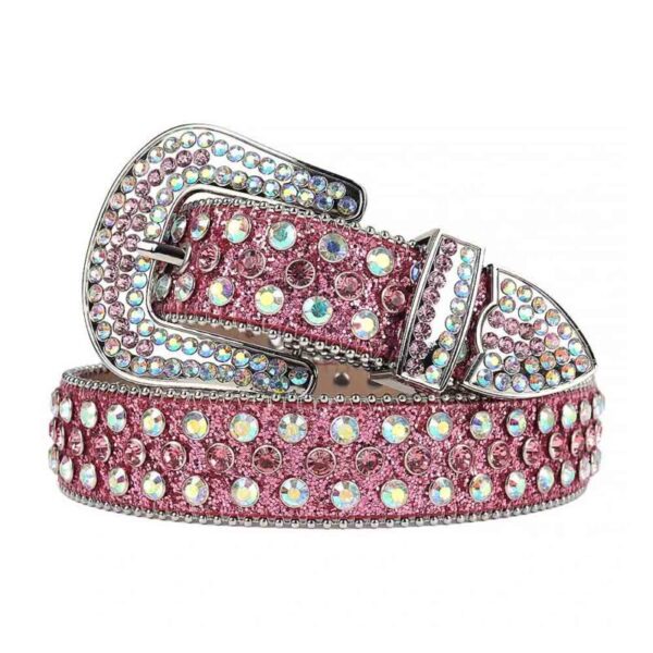 Reddish-Purple-Shimmer-Strap-with-Multicolor belt