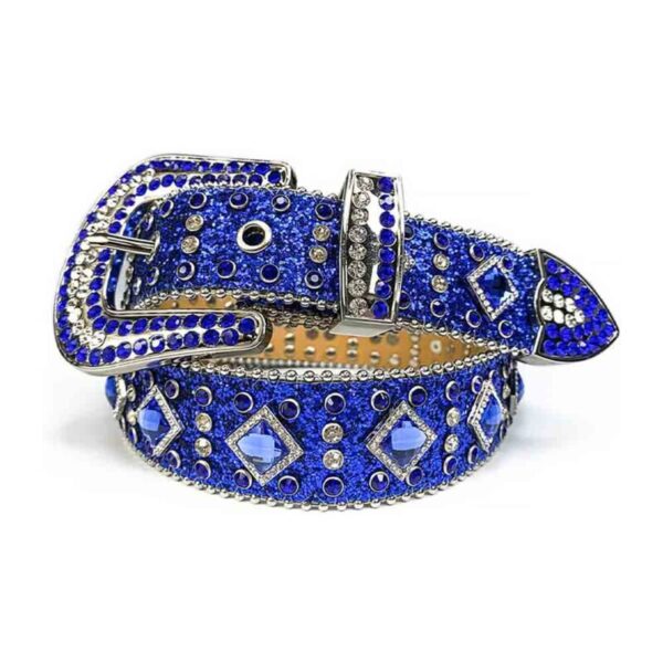 Royal-Blue-Shimmer-Leather-Large-Blue-and-White belt
