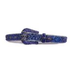 Royal-Blue-Shimmer-Strap-with-Skulls-Studded-Blue belt