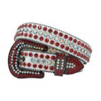 White-Leather-Strap-with-Multicolor-and-Red belt