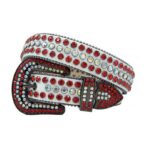 White-Leather-Strap-with-Multicolor-and-Red belt