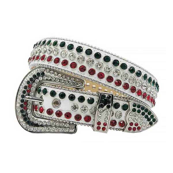 White-Leather-with-Red-White-and-Green belt