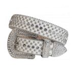 White-Leather-with-Silver-Metals-Studded-and-White belt
