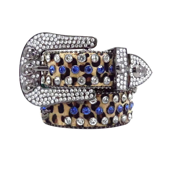 Brown-strap-rhinestone-belt