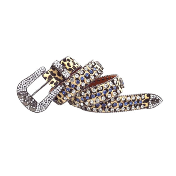 Brown-strap-rhinestone-belt