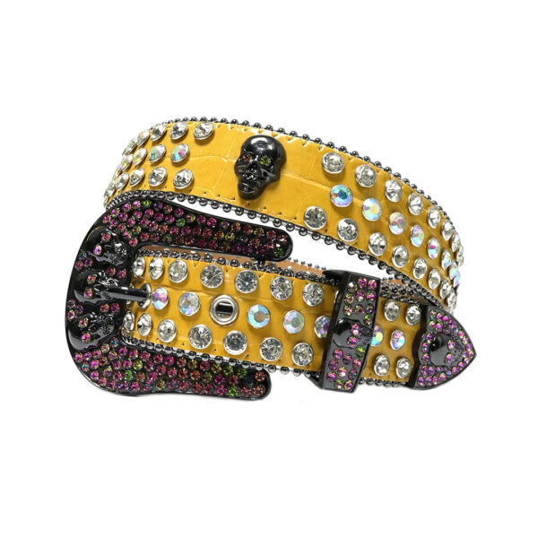 yellow-strap-rhinestone-belt