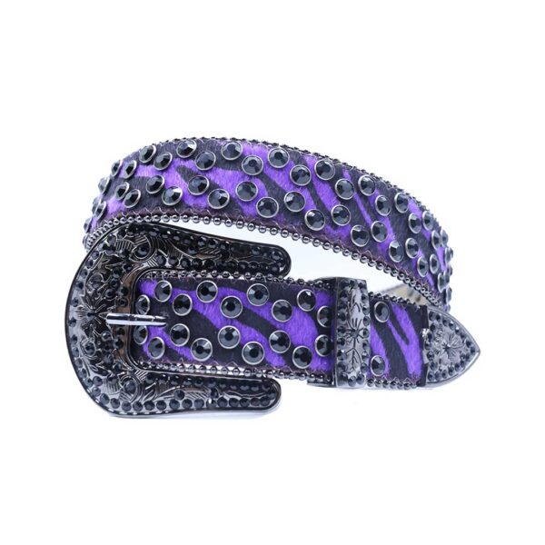Purple-strap-rhinestone-belt
