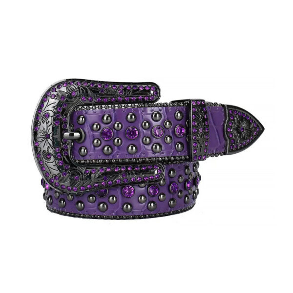 Purple-strap-rhinestone-belt
