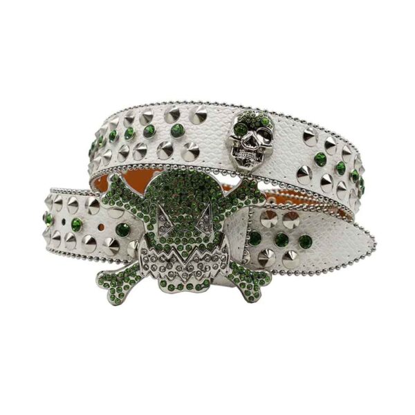 White-strap-rhinestone-belt