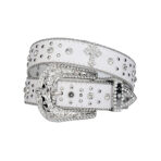 White-strap-rhinestone-belt