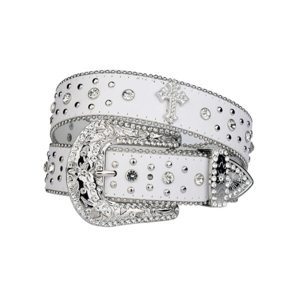 White-strap-rhinestone-belt
