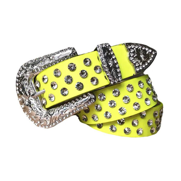 yellow-strap-rhinestone-belt