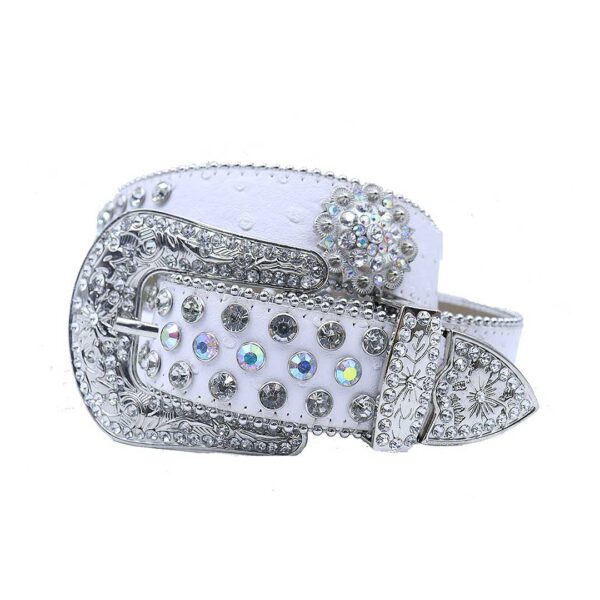 White-strap-rhinestone-belt