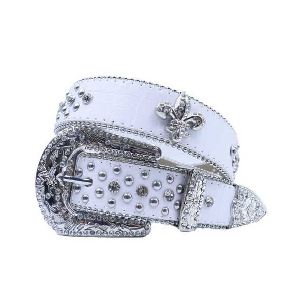 White-strap-rhinestone-belt