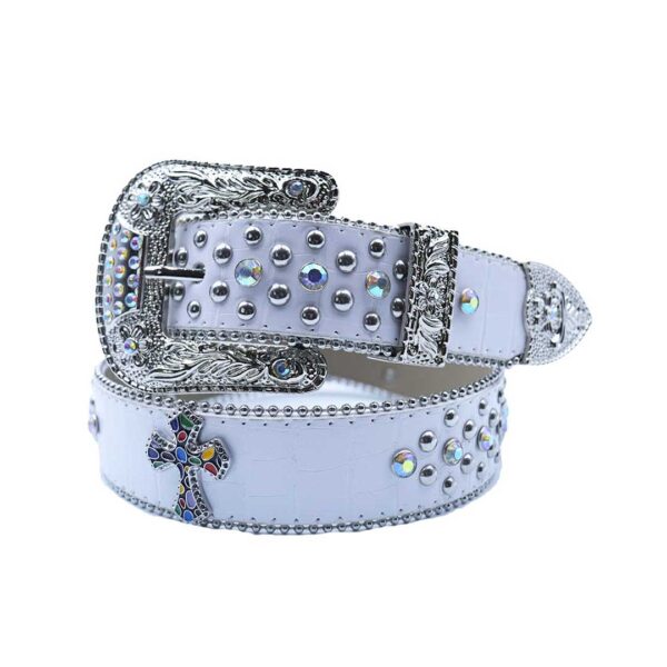 White-strap-rhinestone-belt