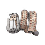 Brown-strap-rhinestone-belt
