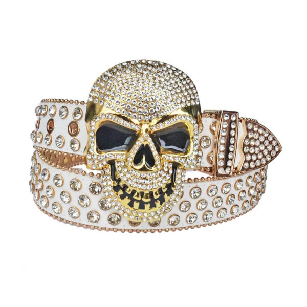 White-strap-rhinestone-belt