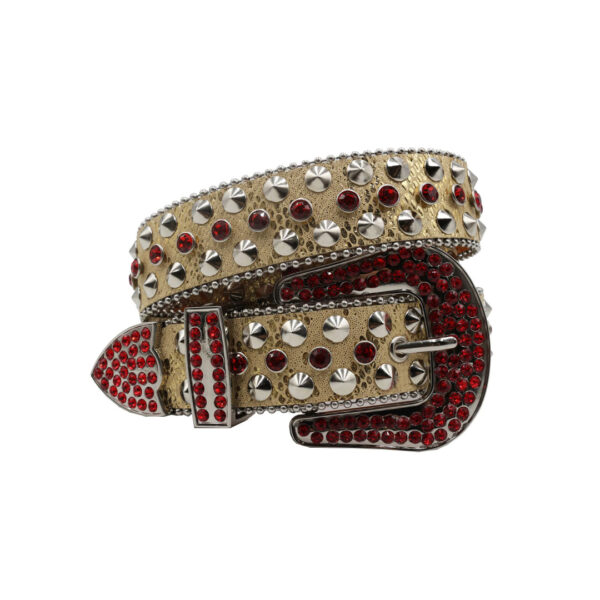 Brown-strap-rhinestone-belt