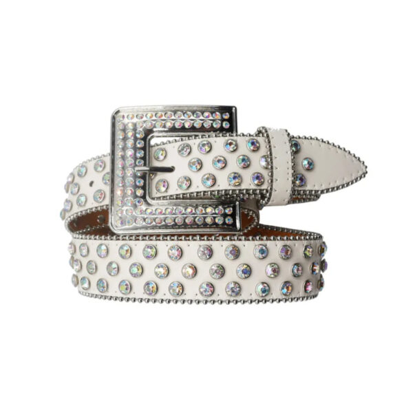 White-strap-rhinestone-belt
