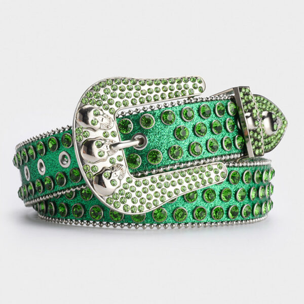 green-strap-rhinestone-belt