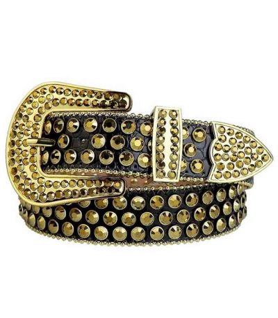 Black-Leather-Strap-with-Gold belt