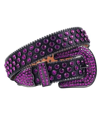 Black-Leather-Strap-with-Purple-Rhinestone-Belt